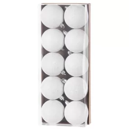   Gömbök MagicHome Karácsony, 10 db, fehér, karácsonyfára, 6 cm
