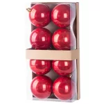 Gömbök MagicHome Karácsony, 8 db, piros, karácsonyfára, 7 cm