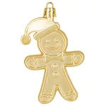 Dísz MagicHome, készlet, mézeskalács figura, arany, 12 db, 8 cm, karácsonyfára, Karácsonyra