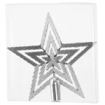 Dísz MagicHome, csillag, ezüst, 1 db, 19,5 cm, karácsonyfára, Karácsonyra