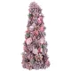 MagicHome műfenyő, feldíszített, rózsaszín, 40 cm