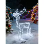 MagicHome karácsonyi dekoráció, rénszarvas, 216 db hidegfehér LED, forgó fejjel, 230V, kültéri, 73 x 44 x 82 cm