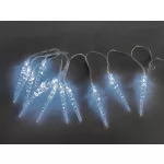Füzér MagicHome Karácsonyi Jégcsap, 12x hideg fehér LED, 12 jégcsap, 3xAA, IP44, kültéri, világítás,