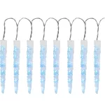 Fényfüggöny, MagicHome Vianoce, Jégcsap, 2,7 m, jégkék, 65 LED, 8 funkciós, IP44, kültéri, 230 V, 50 Hz, átlátszó kábel, 10 jégcsappal