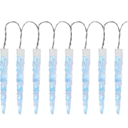   Fényfüggöny, MagicHome Vianoce, Jégcsap, 2,7 m, jégkék, 65 LED, 8 funkciós, IP44, kültéri, 230 V, 50 Hz, átlátszó kábel, 10 jégcsappal