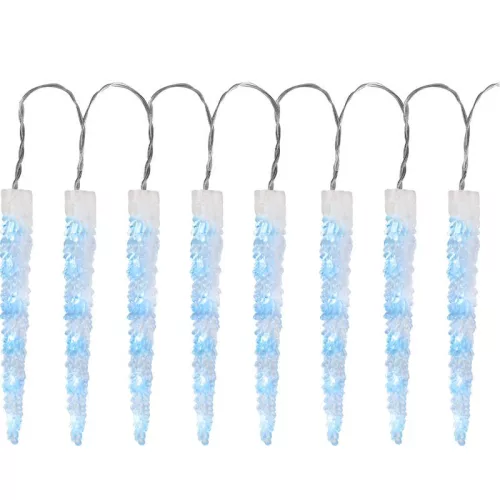 Fényfüggöny, MagicHome Vianoce, Jégcsap, 2,7 m, jégkék, 65 LED, 8 funkciós, IP44, kültéri, 230 V, 50 Hz, átlátszó kábel, 10 jégcsappal