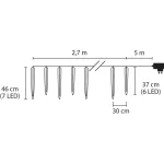 Fényfüggöny, MagicHome Vianoce, Jégcsap, 2,7 m, jégkék, 65 LED, 8 funkciós, IP44, kültéri, 230 V, 50 Hz, átlátszó kábel, 10 jégcsappal