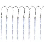 Fényfüggöny, MagicHome Vianoce Icicle, 288 LED, 350 cm, hidegfehér, 8 jégcsappal, vízesés hatás, 230 V, 50 Hz, kültéri, átlátszó kábel