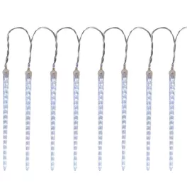   Fényfüggöny, MagicHome Vianoce Icicle, 288 LED, 350 cm, hidegfehér, 8 jégcsappal, vízesés hatás, 230 V, 50 Hz, kültéri, átlátszó kábel