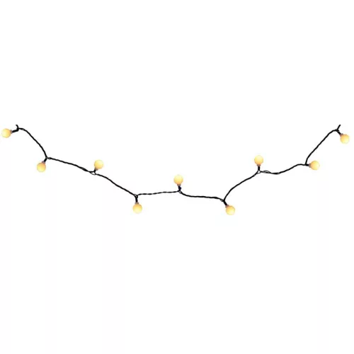 LED fényfüzér, MagicHome Vianoce Cherry Balls, 100 LED, 9,9 m, melegfehér, IP44, 8 funkciós, kültéri, zöld kábel