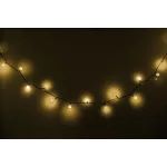 LED fényfüzér, MagicHome Vianoce Cherry Balls, 100 LED, 9,9 m, melegfehér, IP44, 8 funkciós, kültéri, zöld kábel