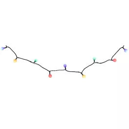   LED fényfüzér, MagicHome Vianoce Cherry Balls, 100 db LED, 9,9 m, többszínű, IP44, 8 funkció, kültéri, zöld kábel
