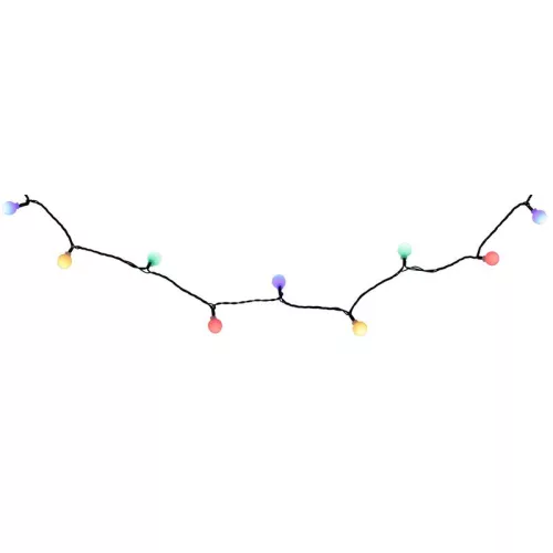 LED fényfüzér, MagicHome Vianoce Cherry Balls, 100 db LED, 9,9 m, többszínű, IP44, 8 funkció, kültéri, zöld kábel