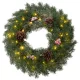 Koszorú MagicHome, karácsonyi, természetes, havas, 48x LED, IP20, 2xAA, 40 cm