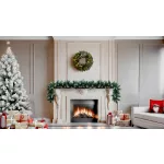 Koszorú MagicHome, karácsonyi, természetes, havas, 48x LED, IP20, 2xAA, 40 cm