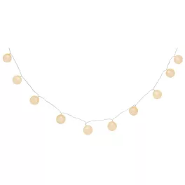   Füzér MagicHome Cotton Balls White, 10x meleg fehér LED, PE/pamut, 2xAA, folyamatos világítás, világ