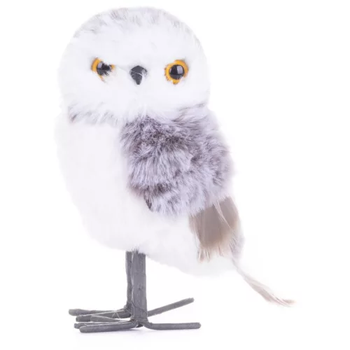 Bagoly MagicHome Karácsony, lila, 13 cm