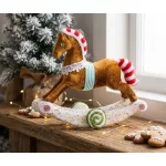 MagicHome Candy Line karácsonyi dekoráció, mézeskalács hintaló, 30 x 12 x 26 cm