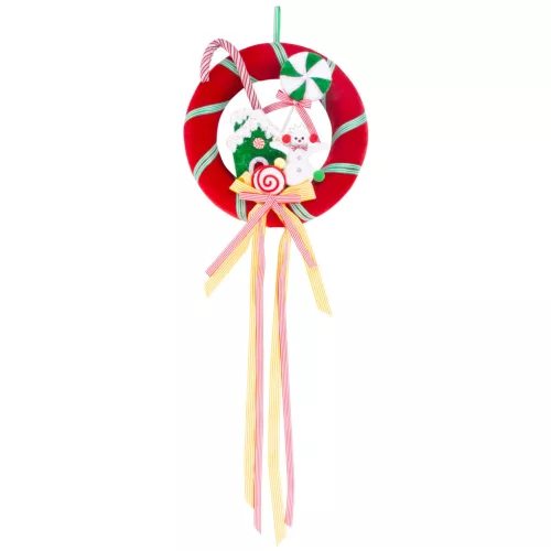 MagicHome Candy Line karácsonyi dekoráció, Candy Line Koszorú, 40 x 95 cm