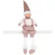 MagicHome karácsonyi dekoráció, fiú figura magas kalappal, szövet, 17 x 12 x 54 cm, barna-fehér