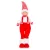 MagicHome karácsonyi dekoráció, fiú figura nadrágban, szövet, 17 x 13 x 48 cm, piros-fehér