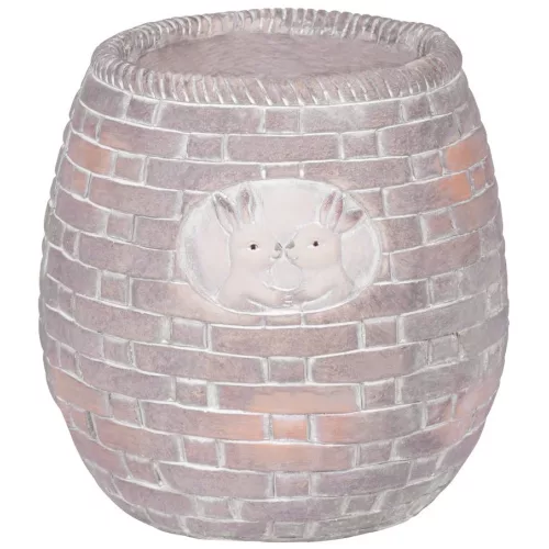 Kerámia virágcserép, MagicHome, barna, mozaikkal díszített, átmérő: 25 cm, magasság: 25 cm, kerek
