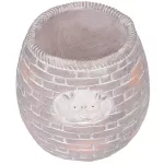 Kerámia virágcserép, MagicHome, barna, mozaikkal díszített, átmérő: 25 cm, magasság: 25 cm, kerek