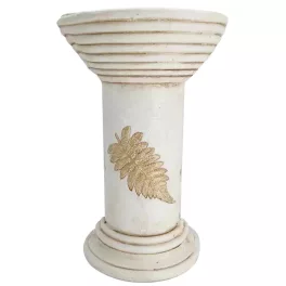   Kerti dekoráció, MagicHome, antik virágcserép állvány, krémszínű, 25, 5 x 25, 5 x 41 cm, kerámia (8091277)