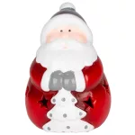 Dekoráció MagicHome Karácsony, Mikulás, LED, terrakotta, 8,5x8,2x12,5 cm