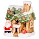 Dekoráció MagicHome Karácsony, házikó Mikulással, LED, terrakotta, 10x8,3x12,2 cm