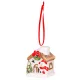 Dekoráció MagicHome Karácsony, házikó hóemberrel, LED, terrakotta, függő, 5,8x5x7 cm