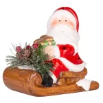Dekoráció MagicHome Karácsony, Mikulás szánkón, LED, terrakotta, 12,6x8,5x11,5 cm