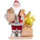 MagicHome karácsonyi dekoráció, Mikulás táskával és karácsonyfával, 6 melegfehér LED, 30 cm