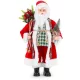 MagicHome karácsonyi dekoráció, Mikulás egy zsák ajándékkal és karácsonyfával, kerámia, 46 cm