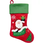 MagicHome karácsonyi dekoráció, Mikulás zokni, 41 cm