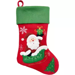 MagicHome karácsonyi dekoráció, Mikulás zokni, 41 cm