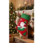 MagicHome karácsonyi dekoráció, Mikulás zokni, 41 cm