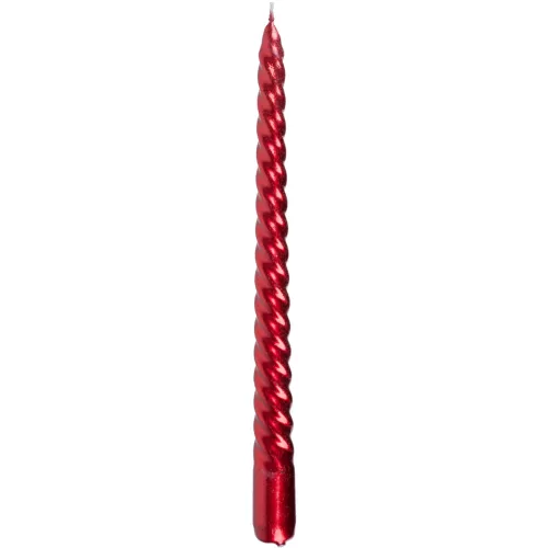 Gyertya MagicHome, karácsonyi, 25 cm, csomag 2 db, piros, spirális, csavart