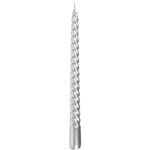 Gyertya MagicHome, karácsonyi, 25 cm, csomag 2 db, ezüst, spirális, csavart