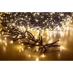 LED fényfüzér, MagicHome Vianoce, 10 m, 1120 LED, melegfehér, IP44, kültéri, 230 V adapterrel, egyszerű világítás, 5 m zöld kábel