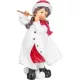 MagicHome Gecco karácsonyi dekoráció, fuvolán játszó kislány, magnézia, 12 x 12 x 20 cm