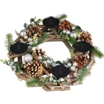 Koszorú MagicHome, karácsonyi, adventi, természetes, 30 cm
