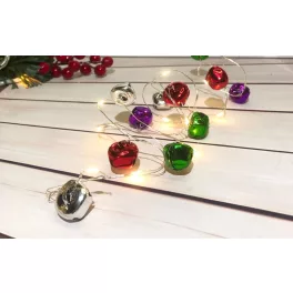  Füzér MagicHome Karácsonyi Harang, 20x fehér LED, haranggal, 2xAA, folyamatos világítás, világítás,