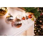 Füzér MagicHome Karácsonyi Gömb, 20x meleg fehér LED, gömbökkel, 2xAA, folyamatos világítás, világít