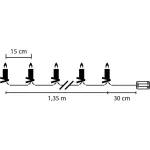 Gyertya MagicHome, karácsonyi, csipesszel, lánc, 10x LED, 2xAA, 10 db, időzítő, 1,5x9 cm