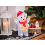Karácsonyi dekoráció, MagicHome, Medve, 19 x 11,5 x 30 cm, hidegfehér, 30 LED, akril, IP44, kültéri, 5 m tápkábel, 230 V adapterrel