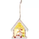 Dekoráció MagicHome Karácsony, hóember házikóban, LED, függő, 9,2x3x10,4 cm