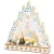 MagicHome karácsonyi dekoráció, falu tempolmmal, 9 db melegfehér LED, 2 db AA elemmel működő, 16,5 x 14 x 30 cm, beltéri