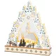MagicHome karácsonyi dekoráció, falu tempolmmal, 9 db melegfehér LED, 2 db AA elemmel működő, 16,5 x 14 x 30 cm, beltéri