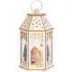 MagicHome karácsonyi dekoráció, falu, 9 db melegfehér LED, 2 db AA elemmel működő, 16,5 x 14 x 30 cm, beltéri
